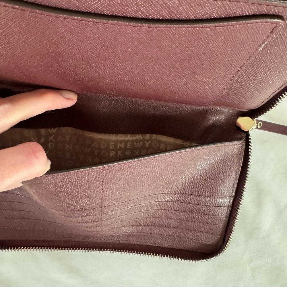 Kate Spade Wallet, Laurel Way Kaden in Cherrywood, Full Zip